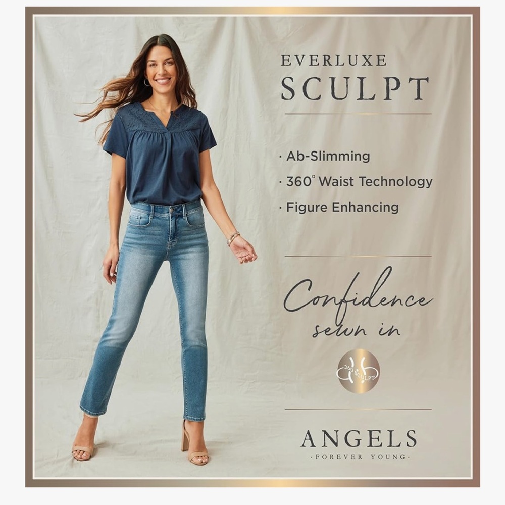 Angels Forever Young NWT 5-Pocket 360’ Sculpt Stretch Denim Jeans Shorts - Picture 10 of 16
